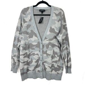 NWT Lane Bryant‎ Grey Camo Cardigan Sweater Plus Size 18/20